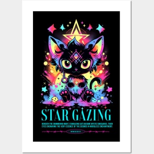 Star Gazing Cat Posters and Art
